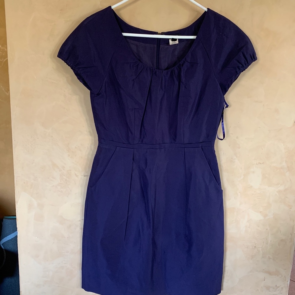 J. Crew mini Purple Dress shorts sleeves size 2 with pockets